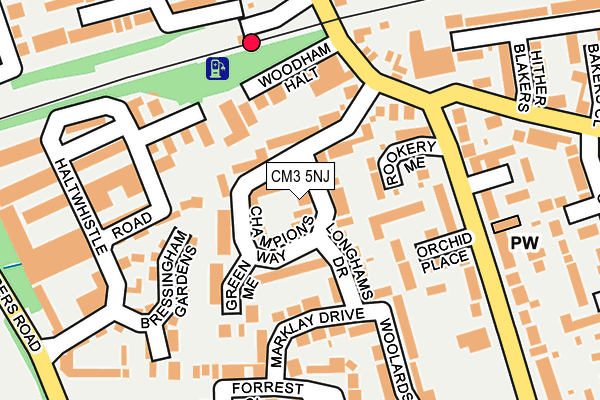 CM3 5NJ map - OS OpenMap – Local (Ordnance Survey)