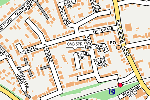 CM3 5PR map - OS OpenMap – Local (Ordnance Survey)