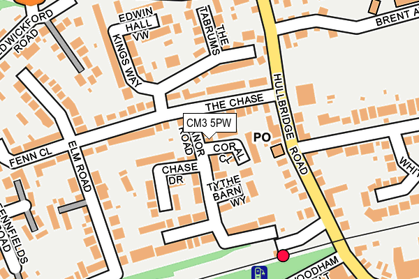 CM3 5PW map - OS OpenMap – Local (Ordnance Survey)