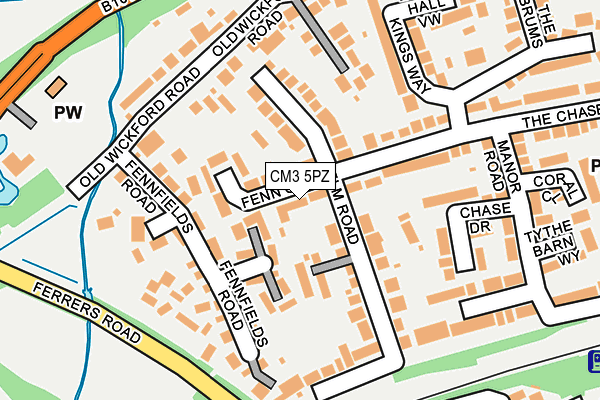 CM3 5PZ map - OS OpenMap – Local (Ordnance Survey)