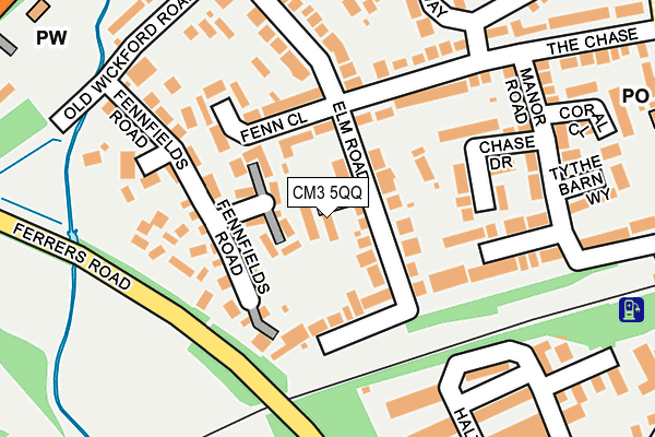 CM3 5QQ map - OS OpenMap – Local (Ordnance Survey)