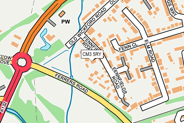 CM3 5RY map - OS OpenMap – Local (Ordnance Survey)