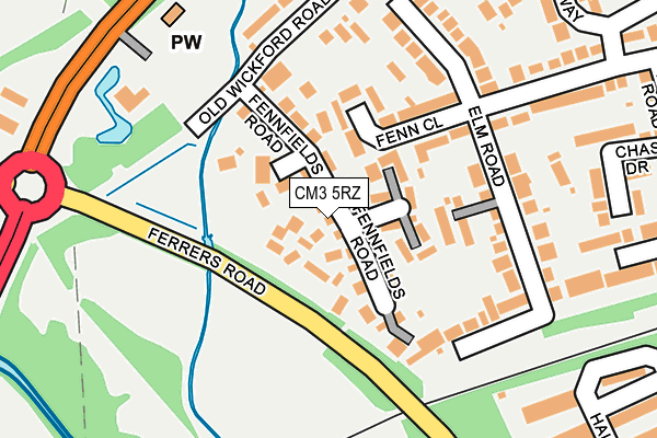CM3 5RZ map - OS OpenMap – Local (Ordnance Survey)