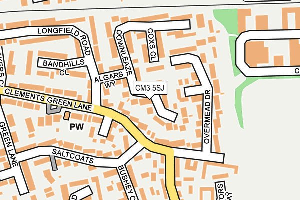 CM3 5SJ map - OS OpenMap – Local (Ordnance Survey)