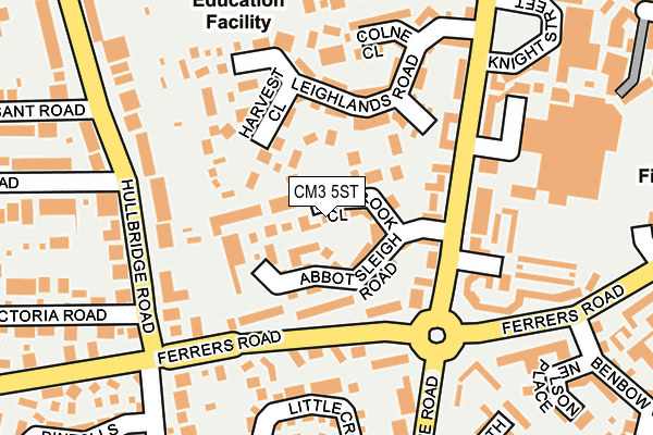 CM3 5ST map - OS OpenMap – Local (Ordnance Survey)