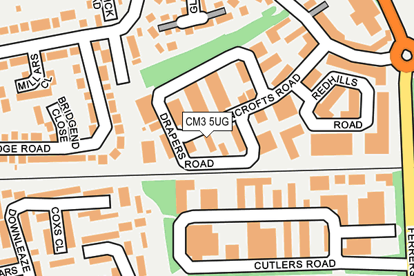 CM3 5UG map - OS OpenMap – Local (Ordnance Survey)