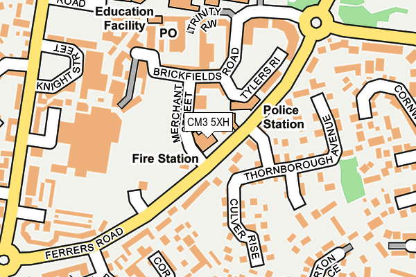 CM3 5XH map - OS OpenMap – Local (Ordnance Survey)