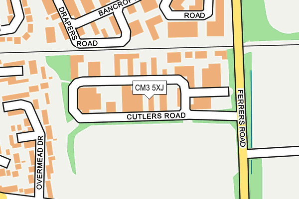 CM3 5XJ map - OS OpenMap – Local (Ordnance Survey)