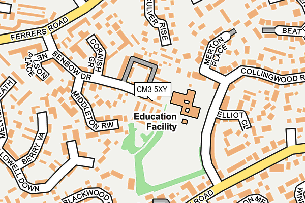CM3 5XY map - OS OpenMap – Local (Ordnance Survey)