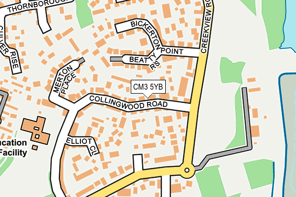 CM3 5YB map - OS OpenMap – Local (Ordnance Survey)
