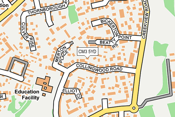 CM3 5YD map - OS OpenMap – Local (Ordnance Survey)