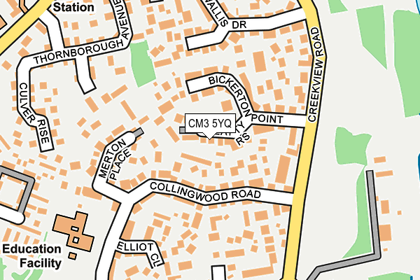 CM3 5YQ map - OS OpenMap – Local (Ordnance Survey)