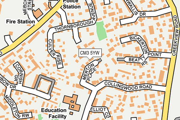 CM3 5YW map - OS OpenMap – Local (Ordnance Survey)