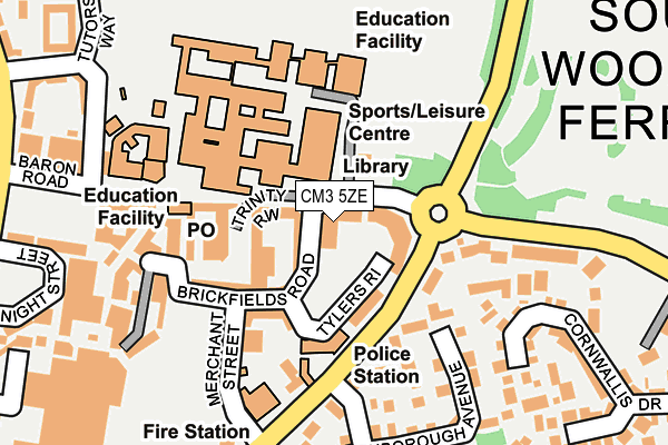 CM3 5ZE map - OS OpenMap – Local (Ordnance Survey)