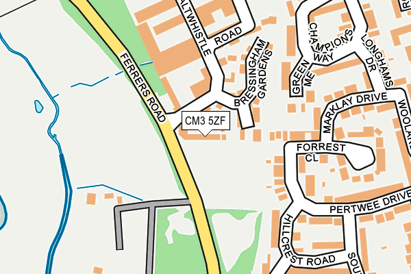 CM3 5ZF map - OS OpenMap – Local (Ordnance Survey)
