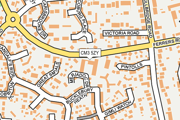 CM3 5ZY map - OS OpenMap – Local (Ordnance Survey)