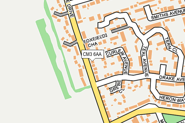 CM3 6AA map - OS OpenMap – Local (Ordnance Survey)