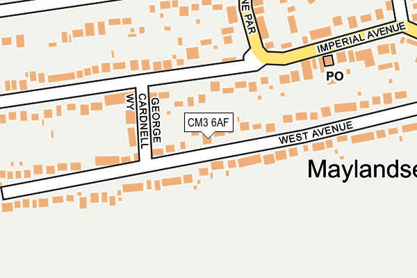 CM3 6AF map - OS OpenMap – Local (Ordnance Survey)