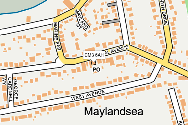 CM3 6AH map - OS OpenMap – Local (Ordnance Survey)