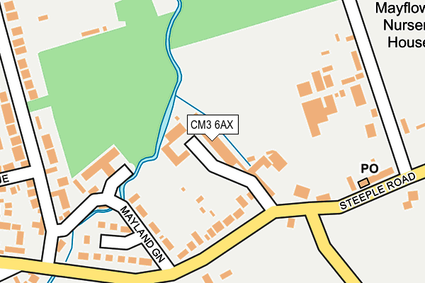 CM3 6AX map - OS OpenMap – Local (Ordnance Survey)