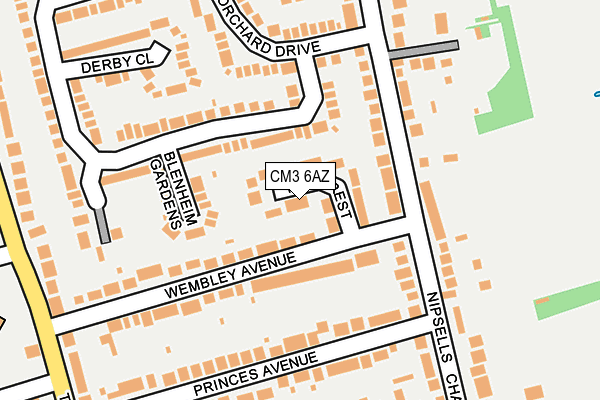 CM3 6AZ map - OS OpenMap – Local (Ordnance Survey)