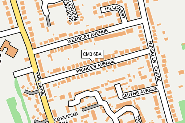 CM3 6BA map - OS OpenMap – Local (Ordnance Survey)