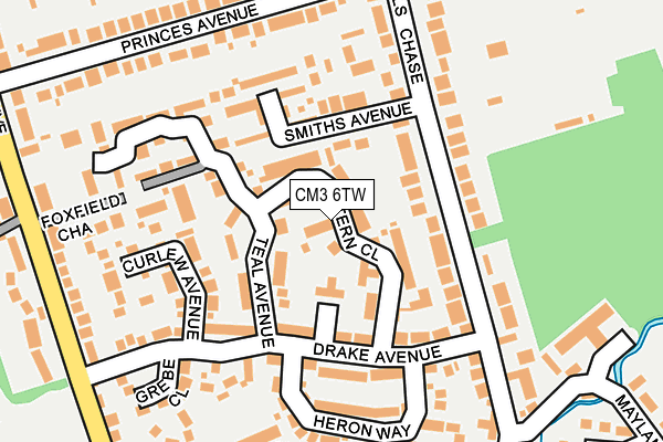 CM3 6TW map - OS OpenMap – Local (Ordnance Survey)