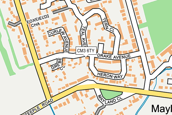 CM3 6TY map - OS OpenMap – Local (Ordnance Survey)