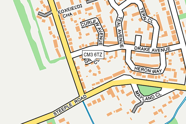 CM3 6TZ map - OS OpenMap – Local (Ordnance Survey)