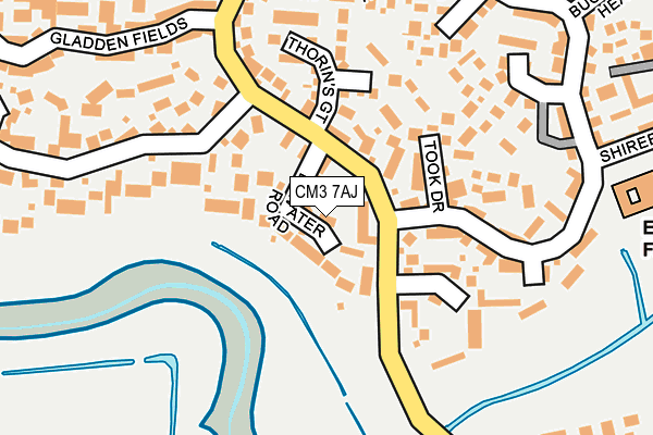 CM3 7AJ map - OS OpenMap – Local (Ordnance Survey)