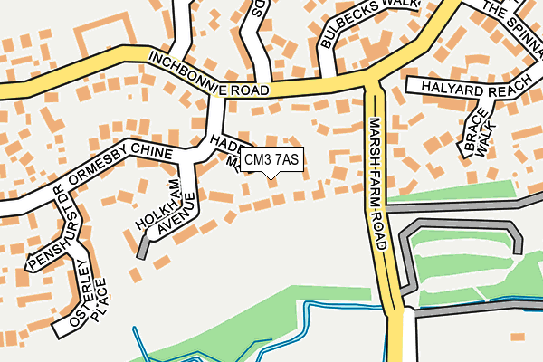CM3 7AS map - OS OpenMap – Local (Ordnance Survey)