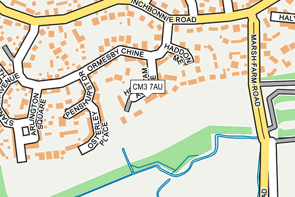 CM3 7AU map - OS OpenMap – Local (Ordnance Survey)