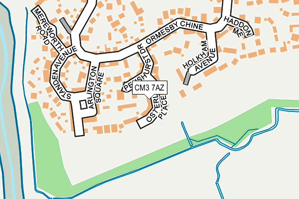CM3 7AZ map - OS OpenMap – Local (Ordnance Survey)