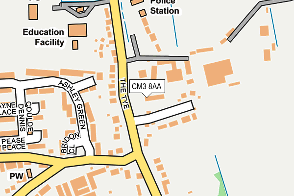 CM3 8AA map - OS OpenMap – Local (Ordnance Survey)