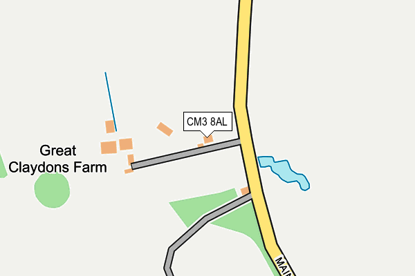 CM3 8AL map - OS OpenMap – Local (Ordnance Survey)