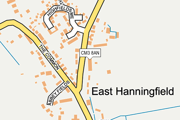 CM3 8AN map - OS OpenMap – Local (Ordnance Survey)