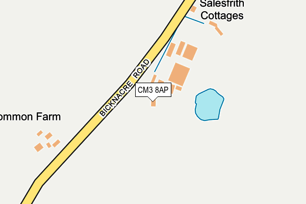 CM3 8AP map - OS OpenMap – Local (Ordnance Survey)