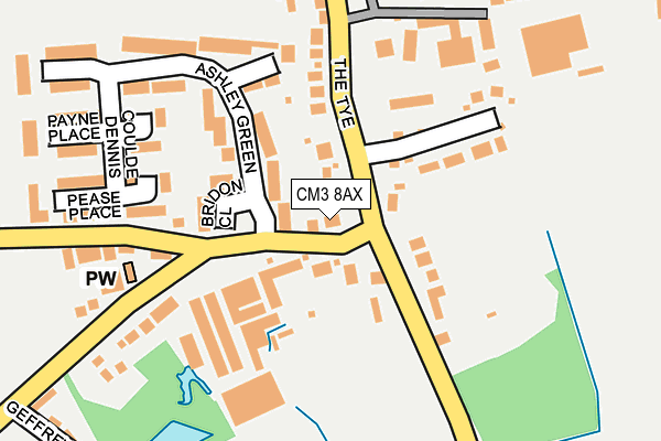 CM3 8AX map - OS OpenMap – Local (Ordnance Survey)