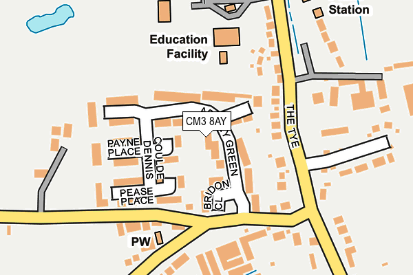 CM3 8AY map - OS OpenMap – Local (Ordnance Survey)