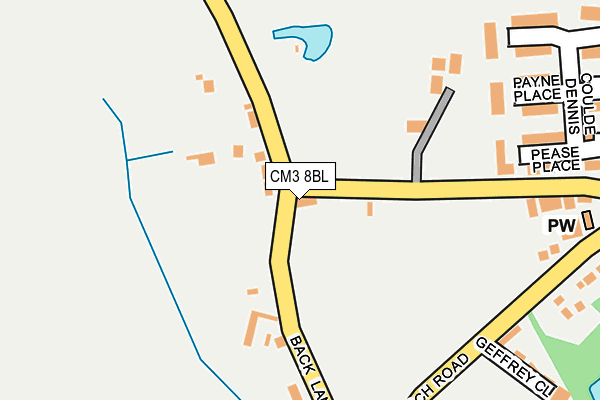 CM3 8BL map - OS OpenMap – Local (Ordnance Survey)