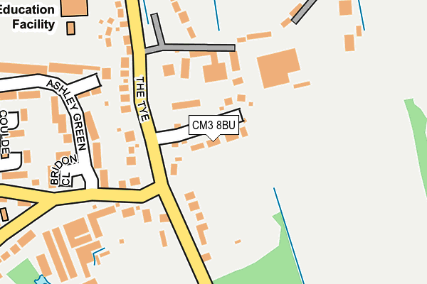 CM3 8BU map - OS OpenMap – Local (Ordnance Survey)