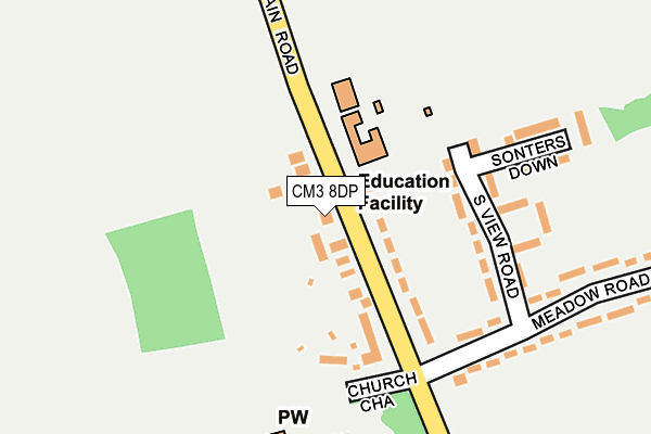 CM3 8DP map - OS OpenMap – Local (Ordnance Survey)