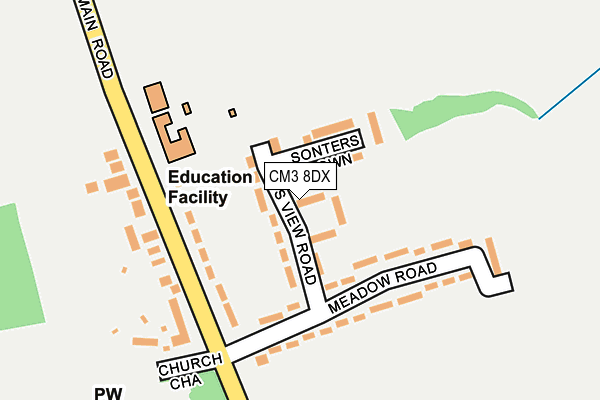 CM3 8DX map - OS OpenMap – Local (Ordnance Survey)