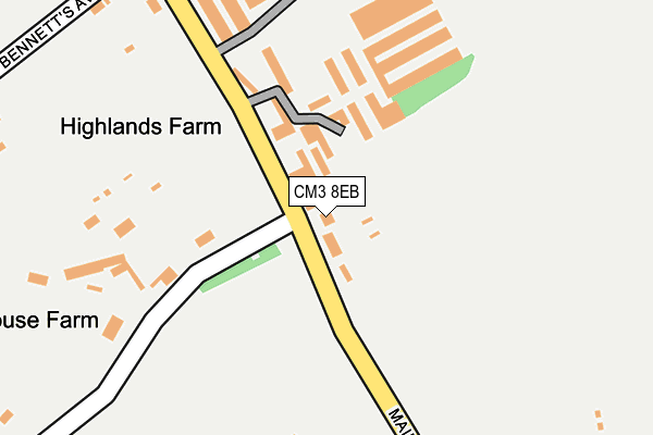 CM3 8EB map - OS OpenMap – Local (Ordnance Survey)