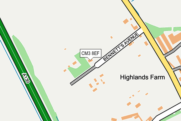 CM3 8EF map - OS OpenMap – Local (Ordnance Survey)