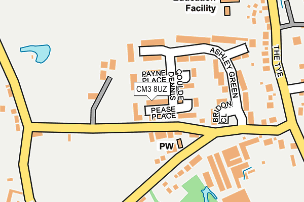 CM3 8UZ map - OS OpenMap – Local (Ordnance Survey)