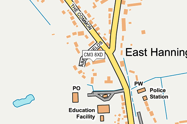 CM3 8XD map - OS OpenMap – Local (Ordnance Survey)