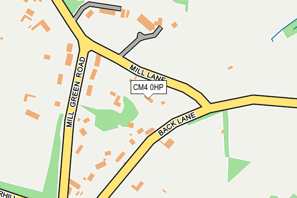 CM4 0HP map - OS OpenMap – Local (Ordnance Survey)