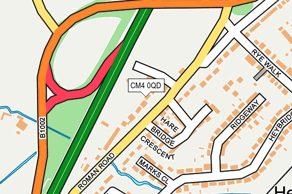 CM4 0QD map - OS OpenMap – Local (Ordnance Survey)