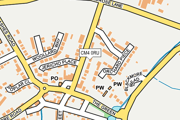CM4 0RU map - OS OpenMap – Local (Ordnance Survey)